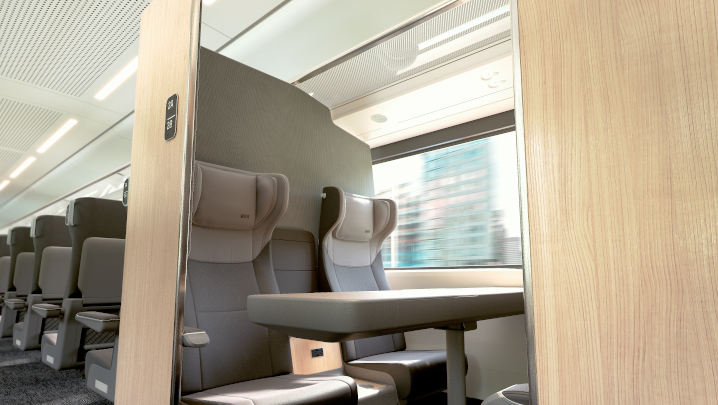 Interior photo of the train