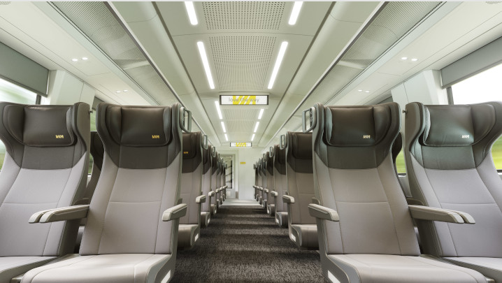 Interior photo of the train